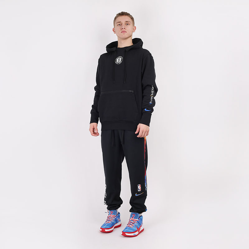 мужская черная толстовка Nike Brooklyn Nets Pullover Hoodie Courtside City Edition CN1804-010 - цена, описание, фото 7